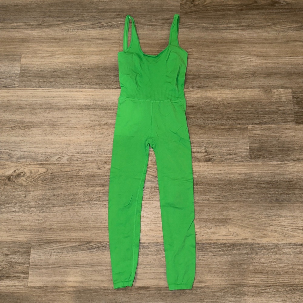 FP Movement Good Karma Onesie Green XS/S Activewear Yoga Bodysuit